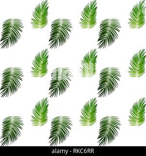 Palm Trees on White Background. Seamless pattern. Vector Illustration Stock Vector