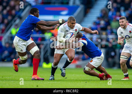 Twickenham Stadium, London, UK. 10th Feb, 2019. Guinness Six Nations Rugby, England versus France; Kyle Sinckler of England is tackled Credit: Action Plus Sports/Alamy Live News Stock Photo