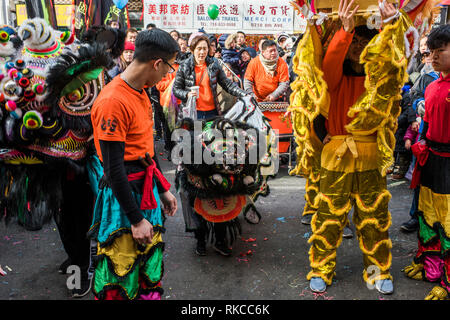 New York City, USA -February 10, 2019: Celebrating Chinese New Year, The Year of the Pig, Chinatown, Sunset Park, Brooklyn. Credit: Valery Rizzo/Alamy Live News Stock Photo