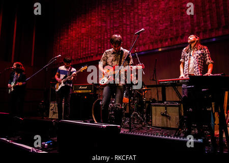 Cambridge, UK. 10th February, 2019. American indie rock band Gringo Star perfoms live at Storey’s Field Centre in Eddington supporting band ...And You Will Know Us by the Trail of Dead. Richard Etteridge / Alamy Live News Stock Photo