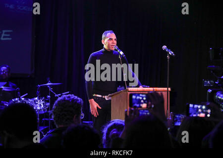 Los Angeles, USA. 9th February, 2019. Al Walser speaks at the Al Walser presents 5th Annual 'The Soiree' honoring TV host Larry King with the 'Living Legend Award' at The Roxy Theatre in West Hollywood, California on February 9, 2019. Credit: Sheri Determan/Alamy Live News Stock Photo