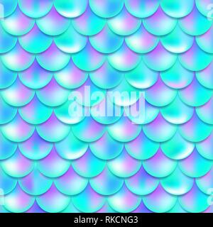 Pearl purple and blue mermaid scales seamless pattern Stock Vector