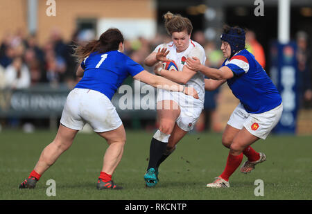 England S Lark Davies Is Tackled By France S Lise Arricastre And Clara Joyeux During The Women S Six Nations Match At Castle Park Doncaster Stock Photo Alamy