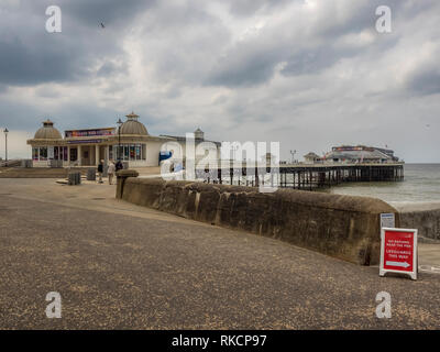 CROMER, NORFOLK, UK - JUNE 13, 2018:  View of the Pier on a cloudy day Stock Photo