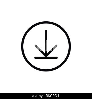 Download simple icon internet downloading sign vector image Stock Vector
