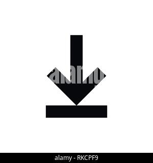 Download simple icon internet downloading sign vector image Stock Vector