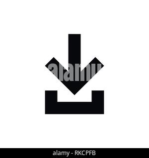 Download simple icon internet downloading sign vector image Stock Vector