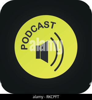 Podcast icon, vector for podcast download button Stock Vector