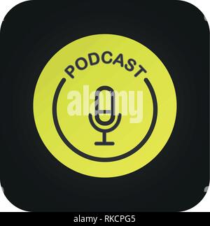 Podcast icon, vector for podcast download button Stock Vector