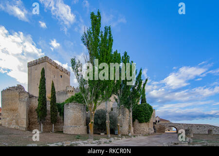 view of medieval castle of Ampudia, of the XV century, in the Province of Palencia Stock Photo