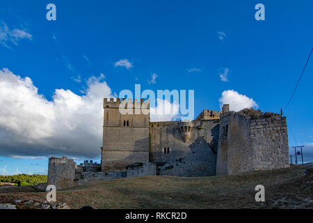 view of medieval castle of Ampudia, of the XV century, in the Province of Palencia Stock Photo