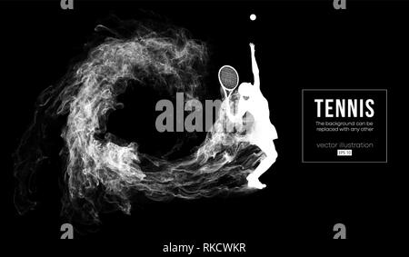 Abstract silhouette of a tennis player woman girl Stock Vector