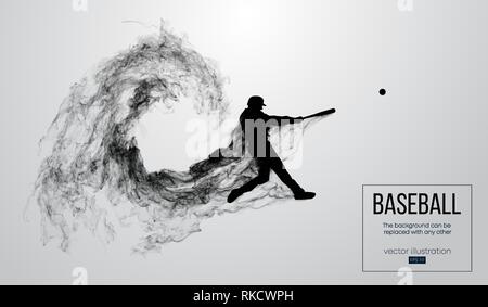 Abstract silhouette of a baseball player batter Stock Vector