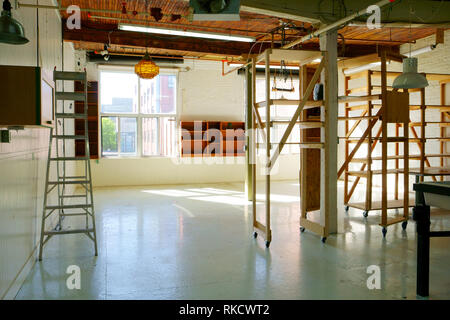 Empty space with sunray coming in just moving in or moving out or ready for renovation. Stock Photo