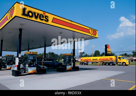 Gas station pumps at Love's Travel Stop and Country Store ...