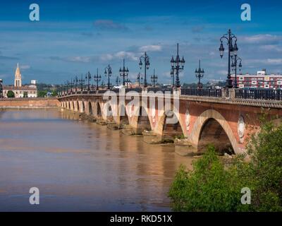 France, Nouvelle aquitaine, Gironde. Pont de pierre (Bordeaux).The Pont de pierre, or ''Stone Bridge'' in English, is a bridge in Bordeaux, (in the