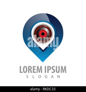GPS tracking target logo concept design. Symbol graphic template element Stock Vector