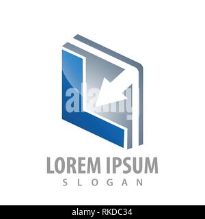 Square arrow initial letter L logo concept design. Symbol graphic template element Stock Vector