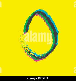 Creative vector image design with egg silhouette on bright yellow. Stock Vector