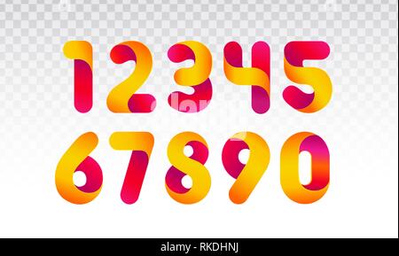 Set of numbers from 0 till 9. Stock Vector