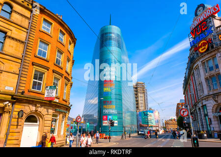 Manchester, UK - May 18 2018: The National Football Museum is The world's biggest and best football museum, originally based in Deepdale, Preston, Lan Stock Photo