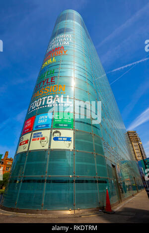 Manchester, UK - May 18 2018: The National Football Museum is The world's biggest and best football museum, originally based in Deepdale, Preston, Lan Stock Photo