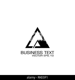 triangle graphic, business construction logo, real estate logo flat design with initial letter la graphic logo template. Stock Vector