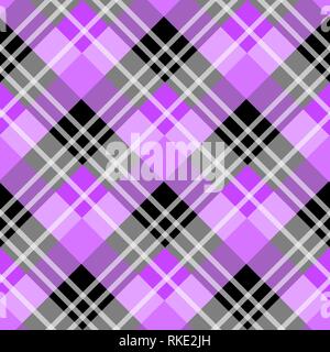 vector purple tartan plaid pattern for background eps10 Stock Vector