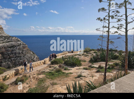 The rugged coastline of Malta, here seen from the Blue grotto Viewpoint Stock Photo