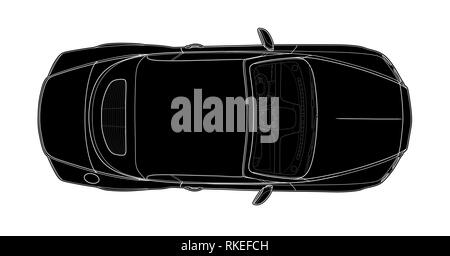 Car from top view vector. Flat design auto. Stock Vector