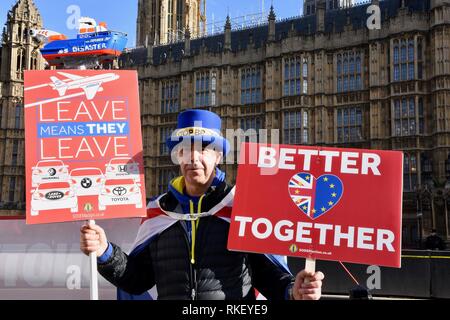 London, UK. 11th Feb, 2019. Steve Bray,Anti Brexit Protest,Houses of Parliament,Westminster,London.UK Credit: michael melia/Alamy Live News Stock Photo