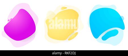 Set of Abstract Liquid Shapes. Modern Fluid Design for Minimal Banner, Logo, or Social Media Post. Futuristic Trendy Design Elements. Stock Vector