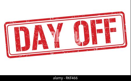 Day off sign or stamp on white background, vector illustration Stock Vector