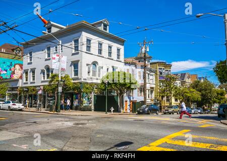 Haight-Ashbury district. The neighborhood is known for being the origin of hippie counterculture. San Francisco. California, USA