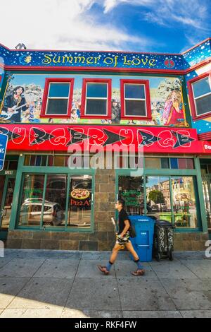 Haight-Ashbury district. The neighborhood is known for being the origin of hippie counterculture. San Francisco. California, USA