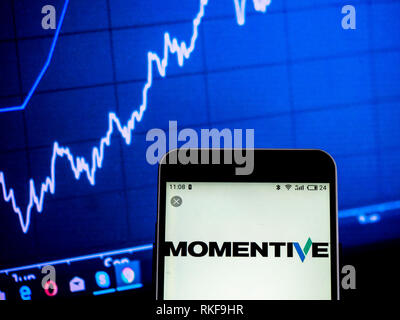 MPM Holdings Inc Company logo seen displayed on smart phone Stock Photo ...