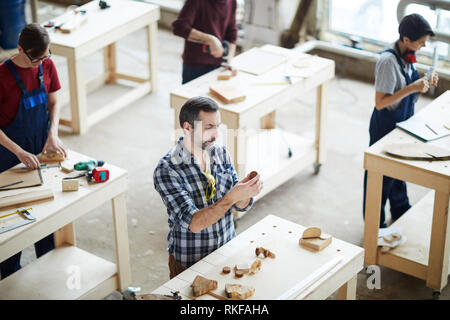 Making kids toys from wood Stock Photo