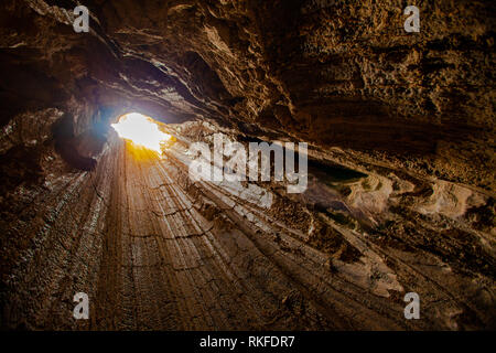 Salt cave in Mount Sodom Stock Photo