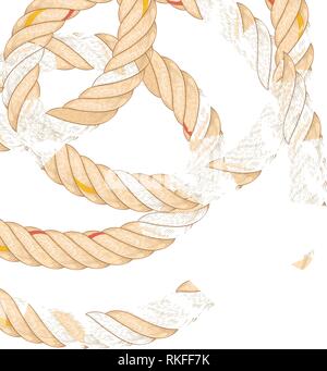 Seamless pattern with rope bending. Stock Vector