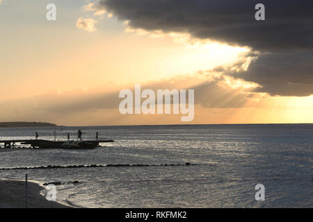 Cloudy sunset in Moorea, French Polynesia Stock Photo