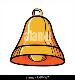 Color Sketch bell on white background. Vector illustration, EPS 10 Stock Vector