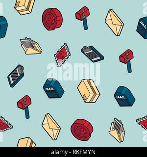 Delivery flat outline isometric pattern. Vector illustration, EPS 10 Stock Vector