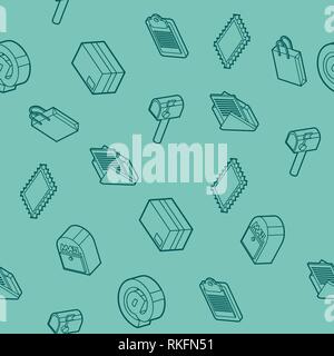 Delivery flat outline isometric pattern. Vector illustration, EPS 10 Stock Vector