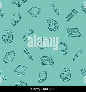 Education outline isometric pattern. Vector illustration, EPS 10 Stock Vector