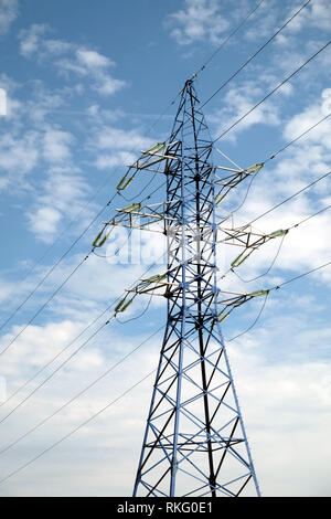 Prop top of power supply line over blue sky with white clouds Stock ...