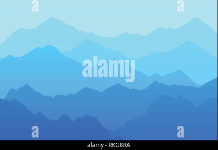 Beautiful vector landscape background with mountains Stock Vector