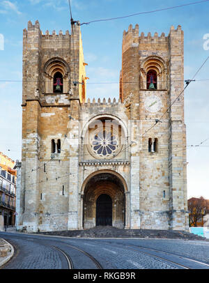 Lisbon - Front view of Santa Maria Maior cathedral of Lisbon, Portugal - nobody Stock Photo