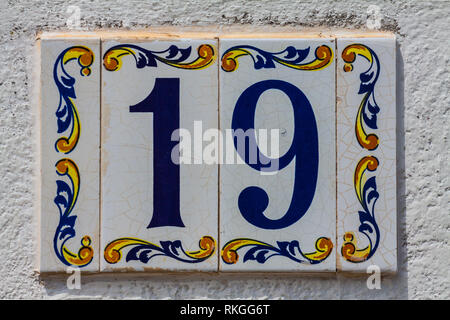 House number 19 Stock Photo