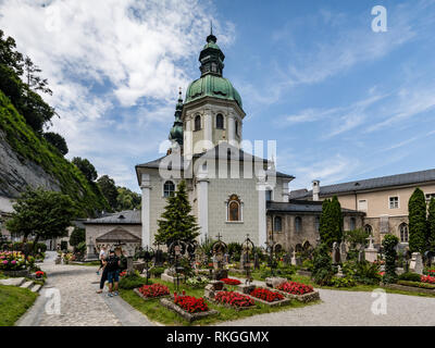 Petersfriedhof or St. Peter's Cemetery, Collegiate Church of St. Peter, Church of St. Francis, Kollegienkirche, Salzburg, Austria Stock Photo