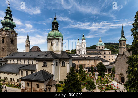 Petersfriedhof or St. Peter's Cemetery, Collegiate Church of St. Peter, Church of St. Francis, Kollegienkirche, Salzburg, Austria Stock Photo